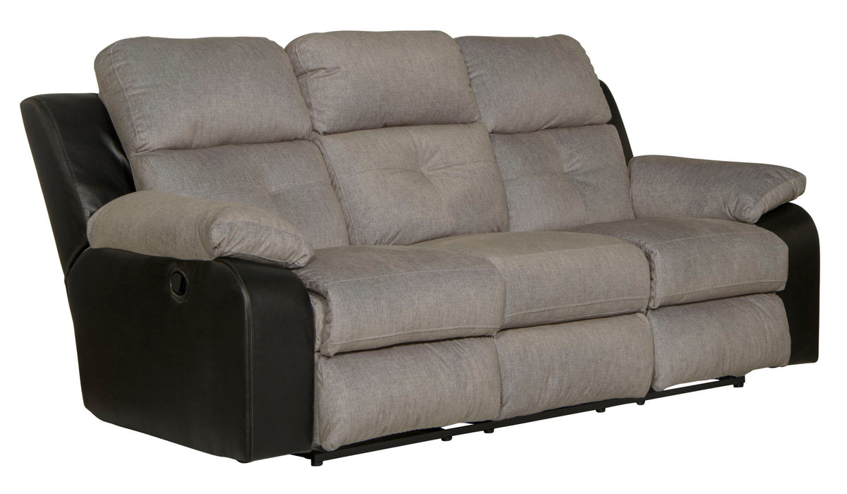 Felix - Sofa With 3 Recliners & Drop Down Table - Black / Granite