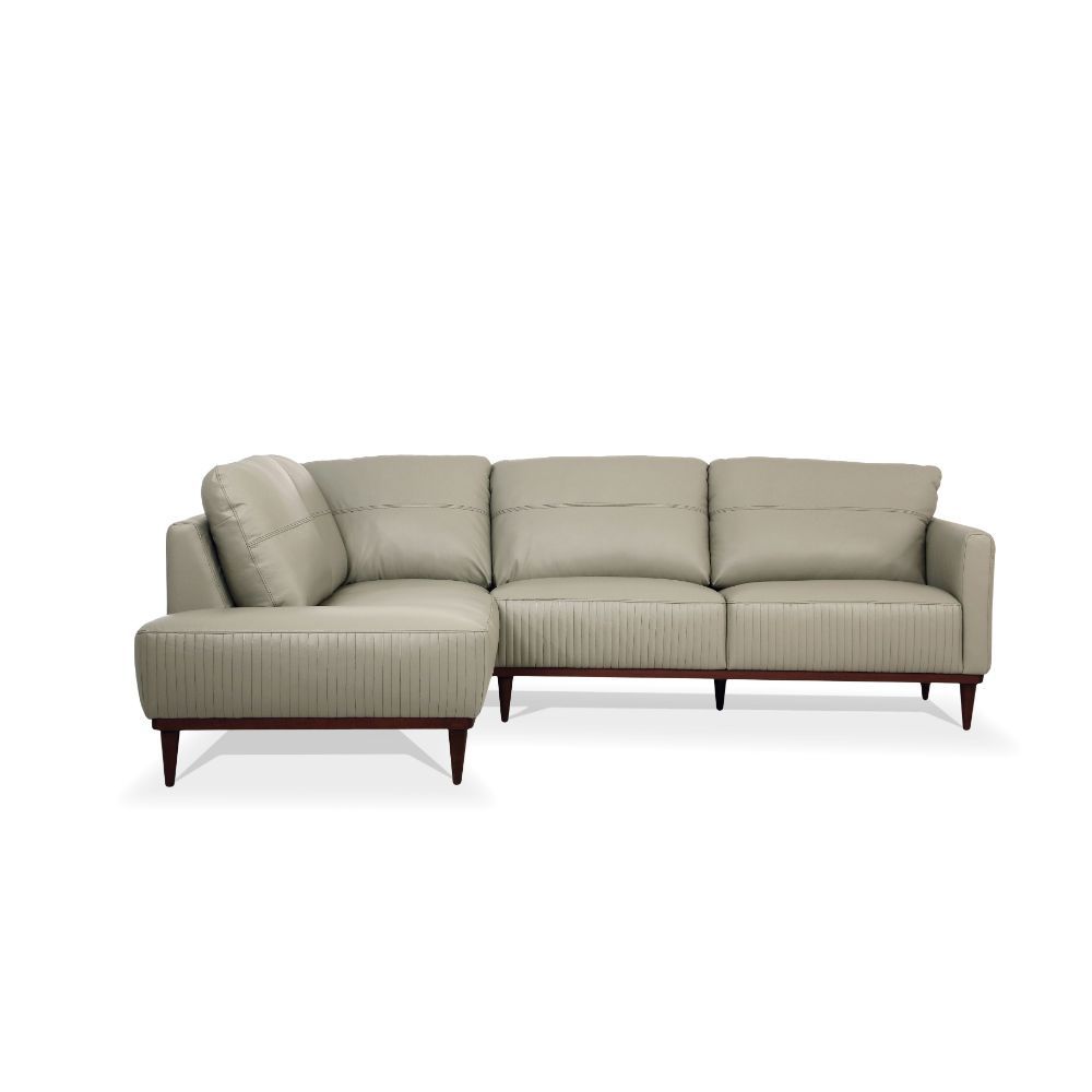 Tampa - 33" Sectional Sofa - Airy Green Leather
