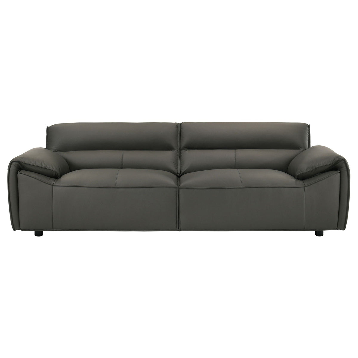 Buxton Top Grain Leather Upholstered Sofa Graphite