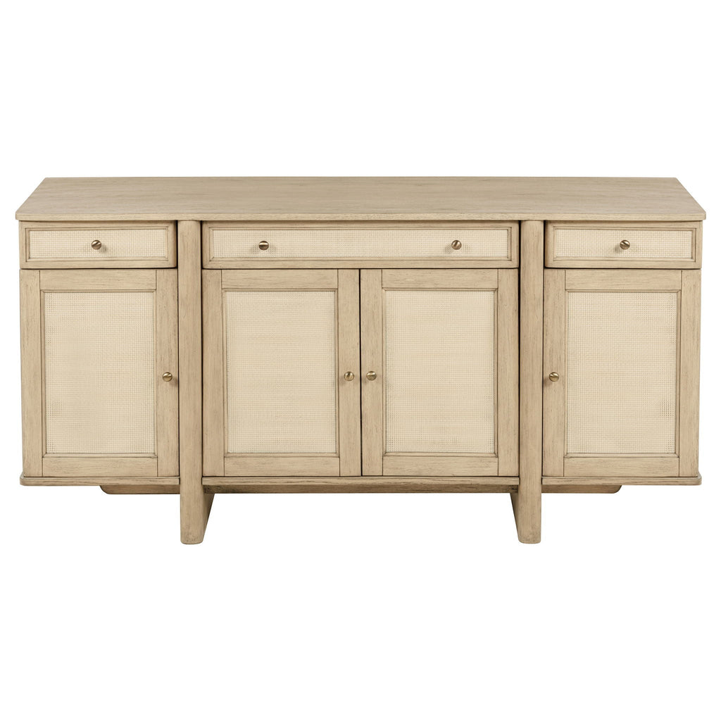 Kailani 4-door Cane Sideboard Buffet Cabinet Beige Oak