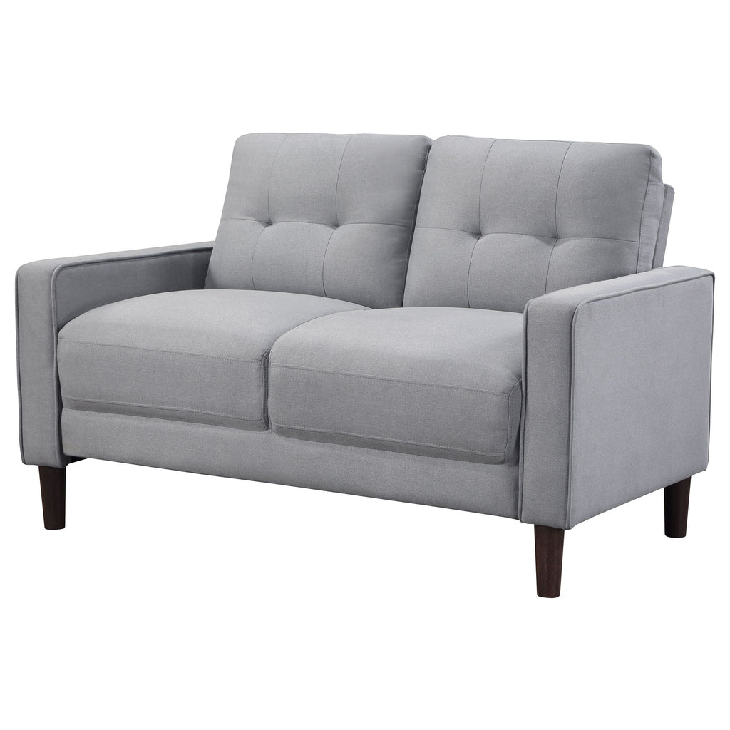 Bowen Upholstered Track Arm Tufted Loveseat Grey