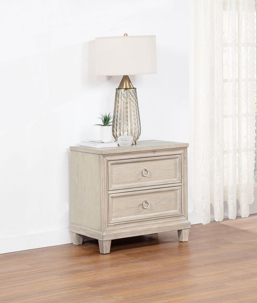 Pembroke 2-drawer Nightstand Bedside Table Washed Oak