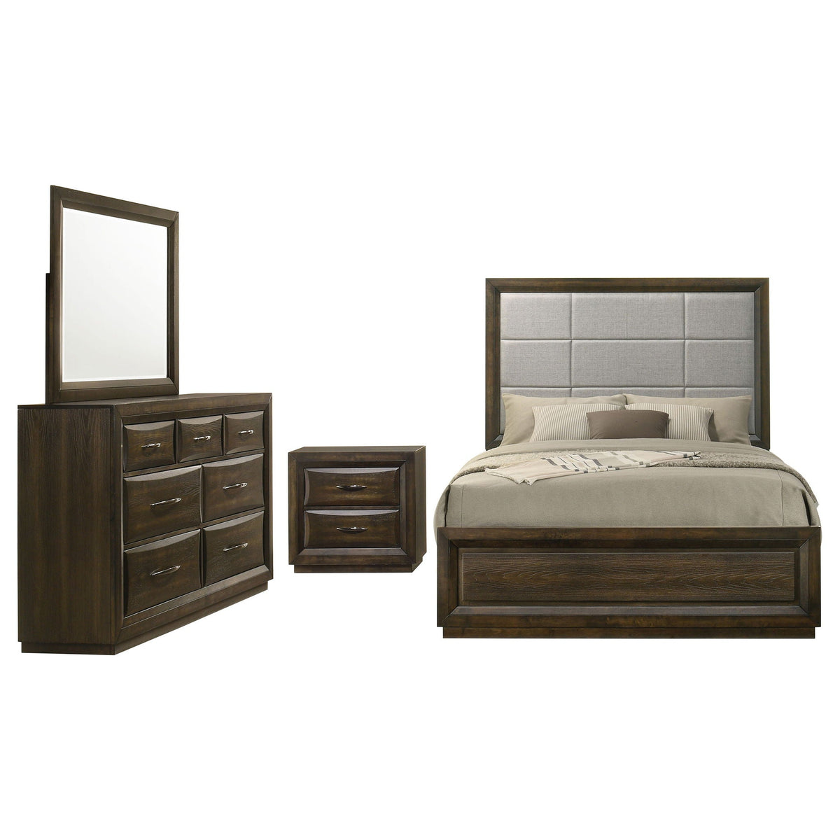 Atlas 4-piece Queen Bedroom Set Dark Oak