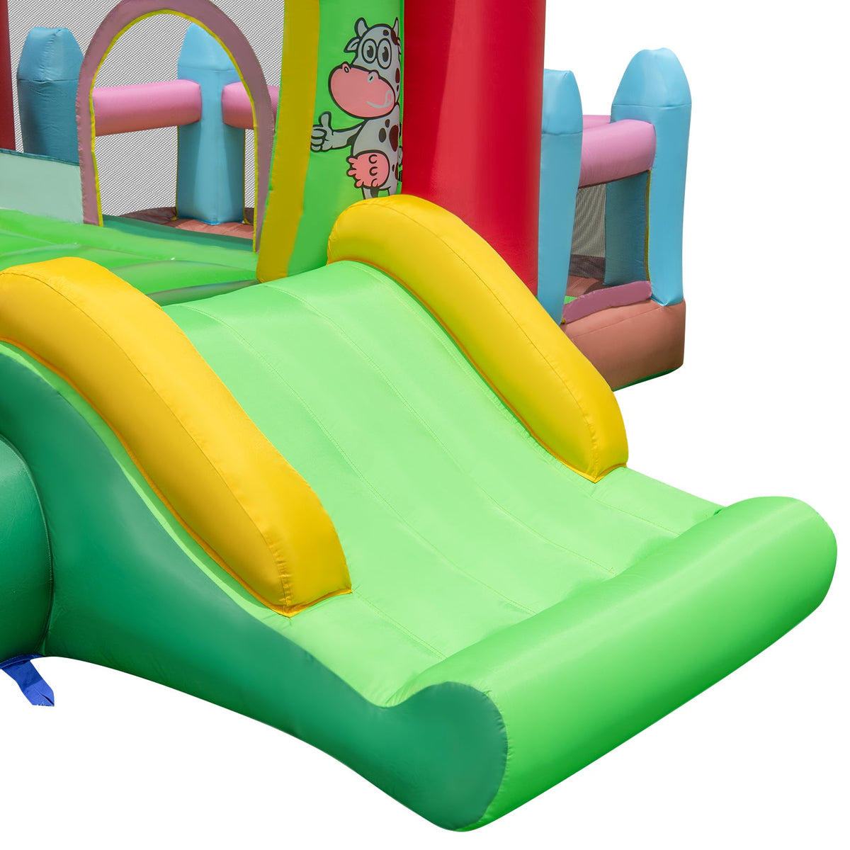 4-in-1 Inflatable Bounce House with Basketball Hoop and 480W Blower