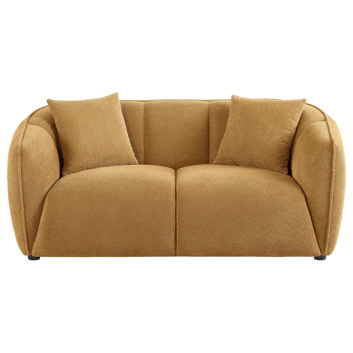 Aleisha Fabric Upholstered Loveseat Mustard Yellow