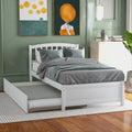 Platform Bed Wood Bed Frame With Trundle