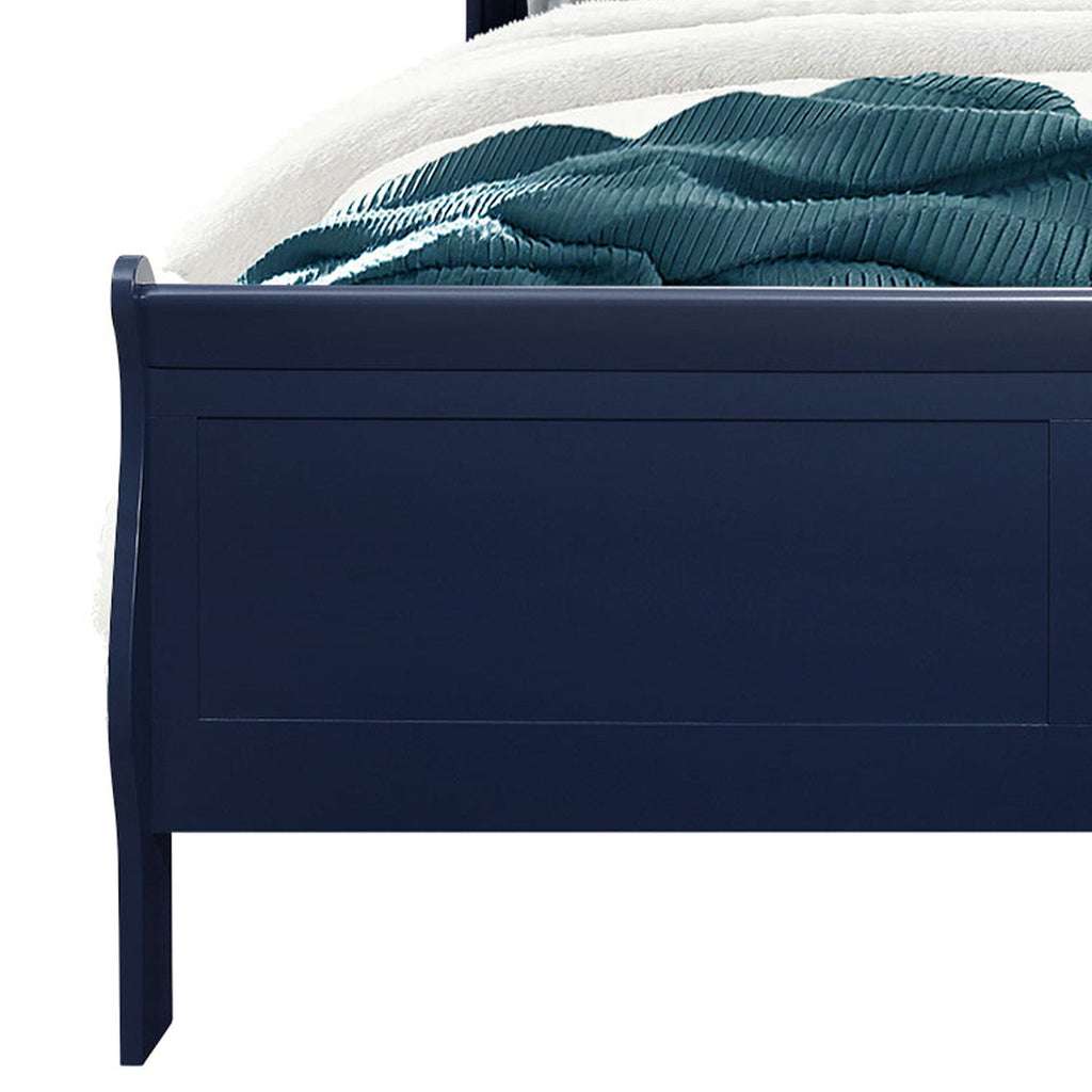 Charlston - Modern Sleigh Design Bed With LED