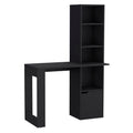 Writing Desk With Bookcase And Cabinet - Black