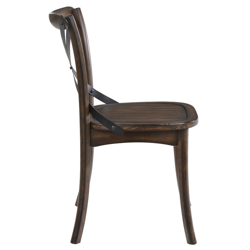 Kaelyn - Side Chair (Set of 2) - Dark Oak & Black Metal