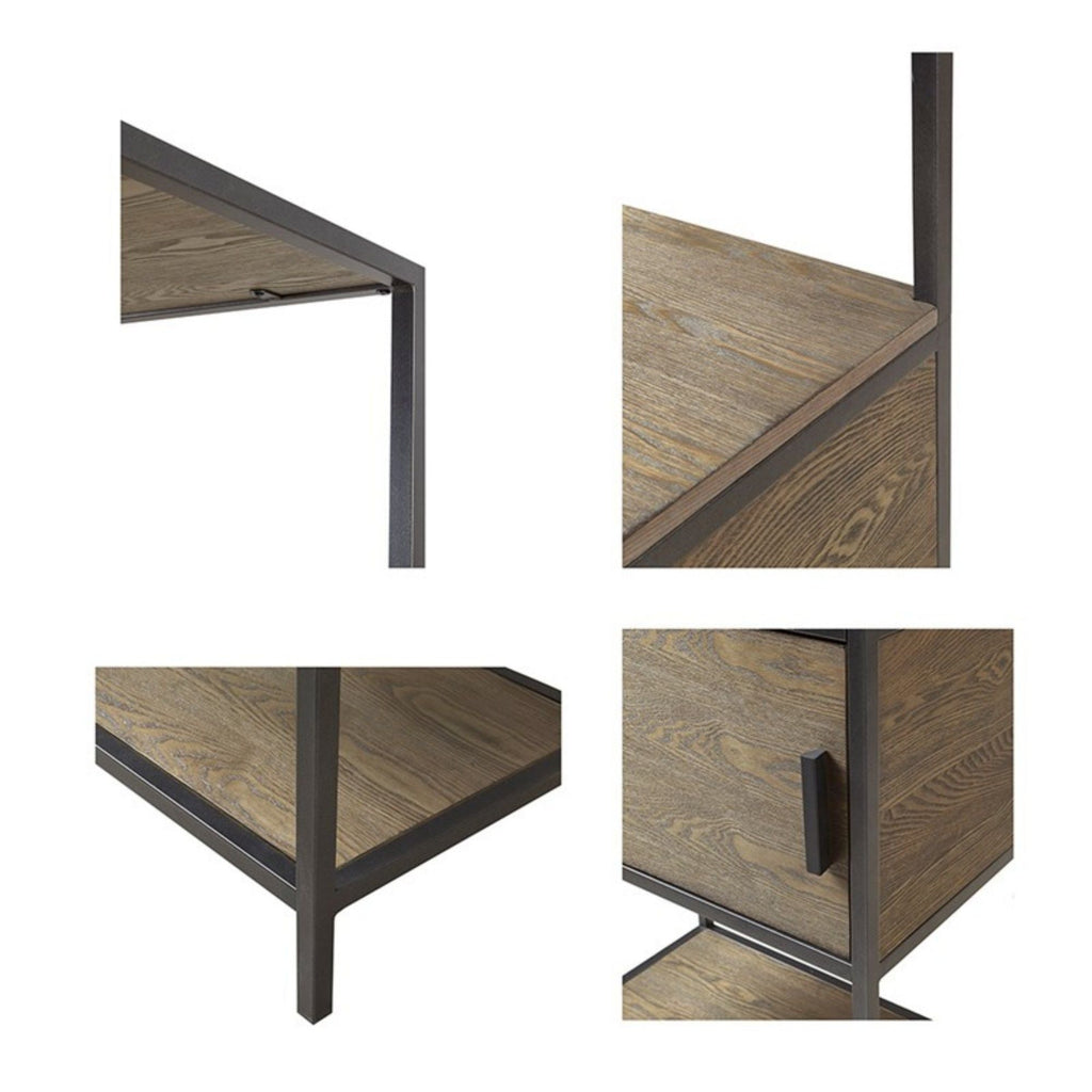 Darley - 3 Shelf Bookcase With Storage Cabinet - Gray