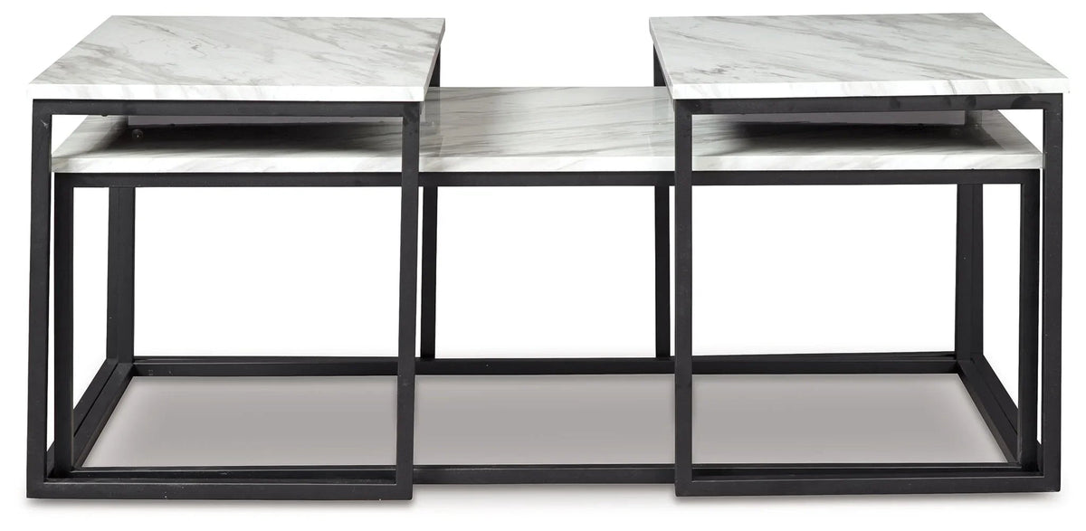 Donnesta - Occasional Table Set (Set of 3) - Gray / Black