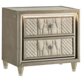 Lorient 2-drawer LED Nightstand with USB Ivory and Camel