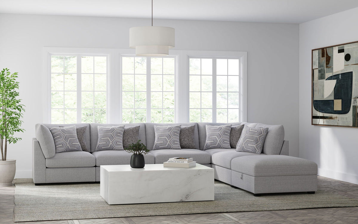 Cambria 6-piece Upholstered Modular Sectional Sofa Grey