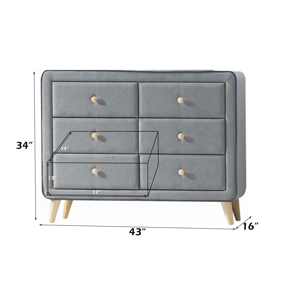 Valda - Dresser - Light Gray Fabric