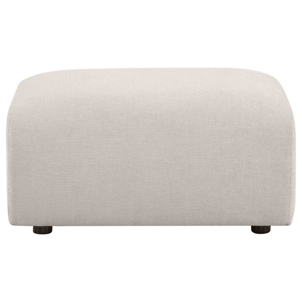 Burnett Chenille Upholstered Ottoman Ivory