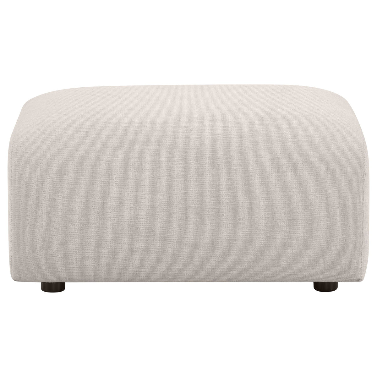 Burnett Chenille Upholstered Ottoman Ivory