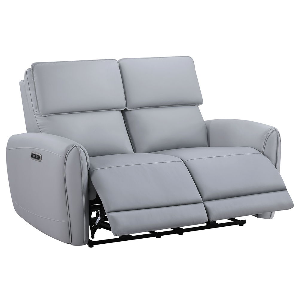 Jeromie - Power Motion Loveseat With USB Port - Gray Synthetic Leather