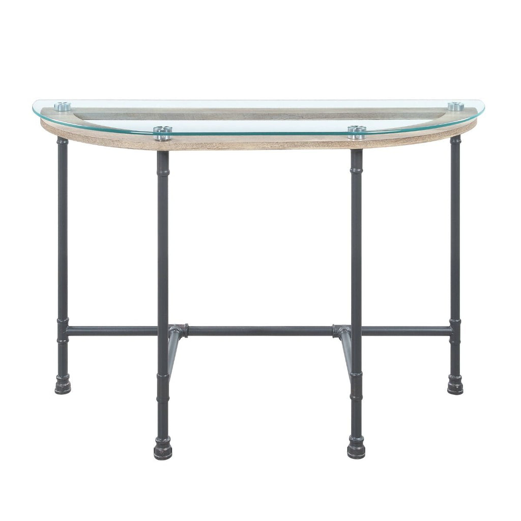 Brantley - Sofa Table - Clear Glass & Sandy Gray