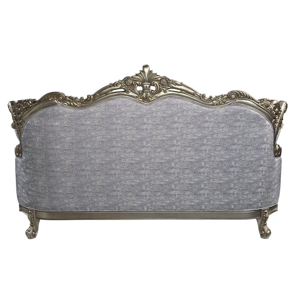 Miliani - Sofa With 5 Pillows - Fabric & Antique Bronze