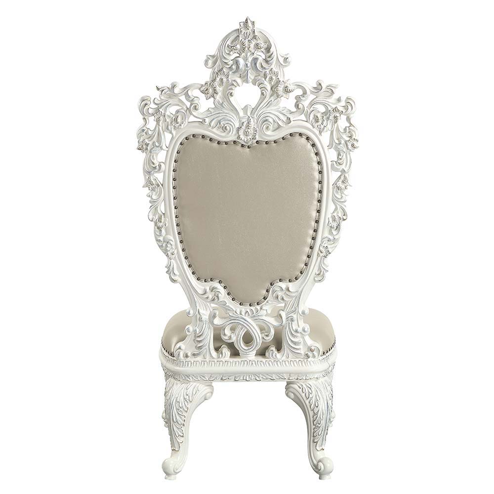 Vanaheim - Side Chair (Set of 2) - Beige Synthetic Leather & Antique White