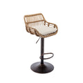 Modern Swivel Bar Stools Adjustable Counter Chairs With Footrest (Set of 2)