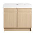 Freestanding Bathroom Vanity With Resin Sink & Soft Close Cabinet Doors