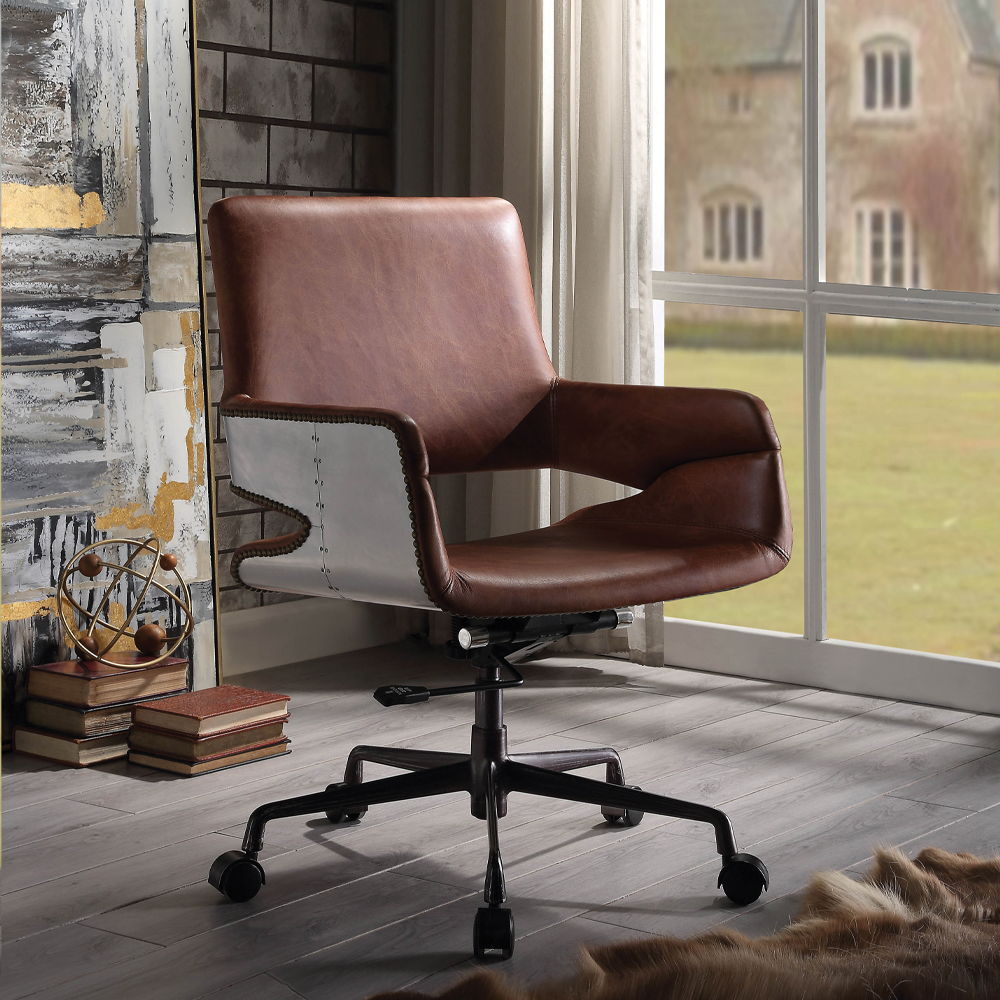 Kamau - Office Chair - Vintage Cocoa Top Grain Leather
