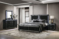 Ravenne 4-piece Velvet Upholstered Eastern King LED Bedroom Set Black