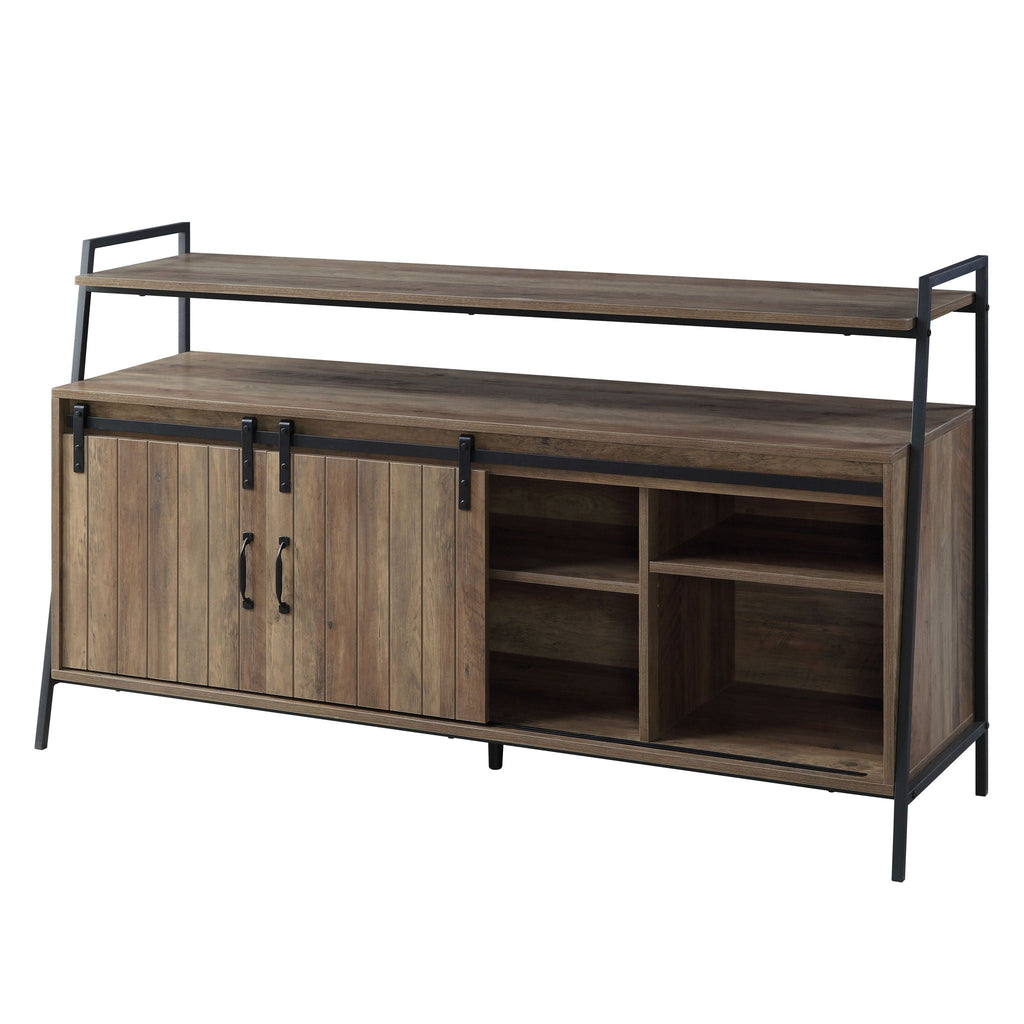 Rashawn - TV Stand - Rustic Oak & Black