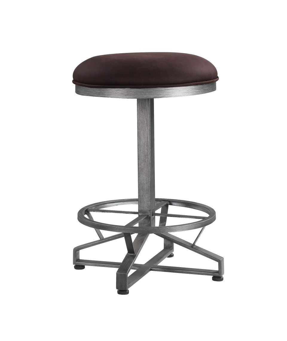 Evangeline - Counter Height Stool (Set of 2) - Rustic Brown Fabric & Black