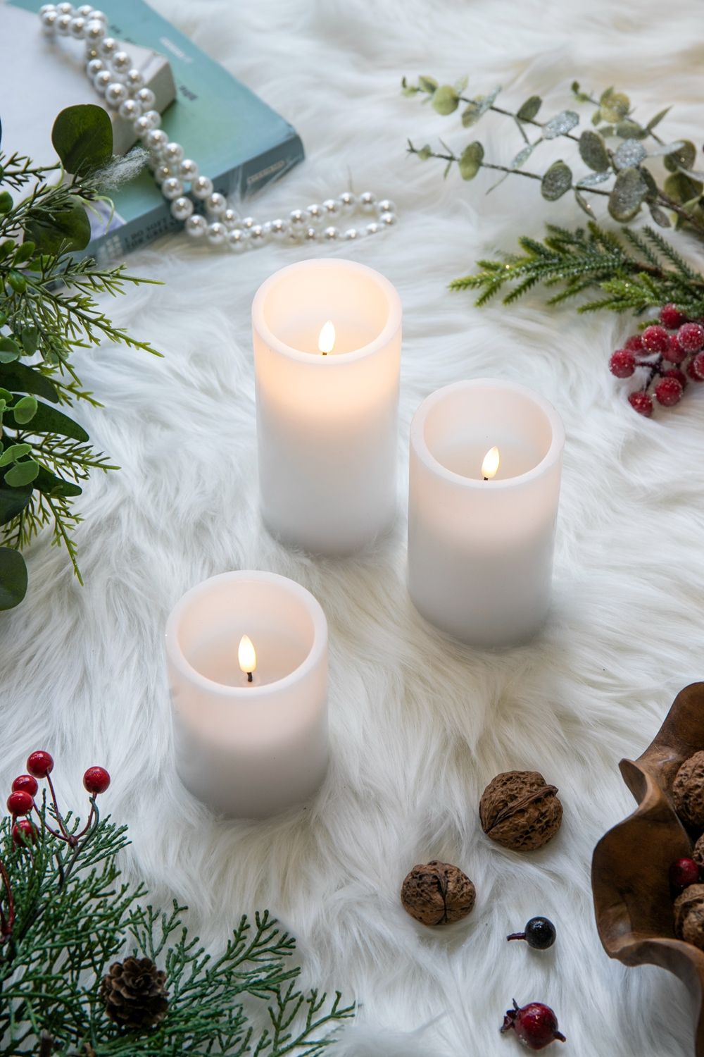 LED Candles With Remote Timer (Set of 3) - White