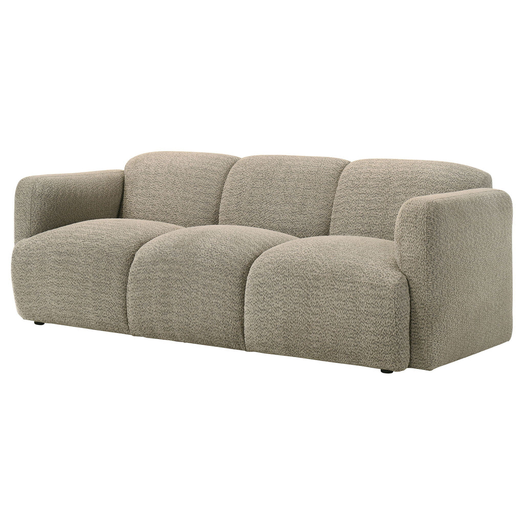 Dorset Fabric Upholstered Round Track Arm Sofa Brown