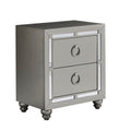 Chloe - Nightstand - Silver / Gray