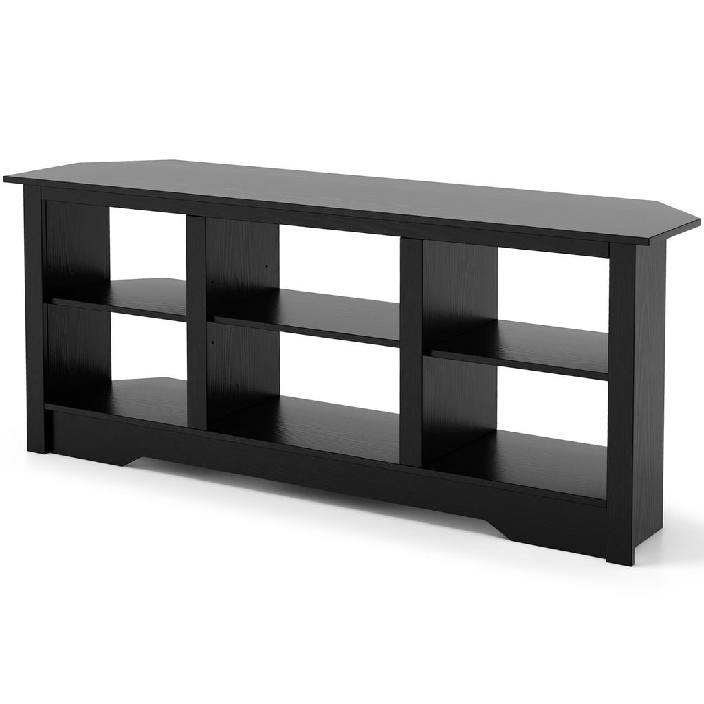 58 Inch TV Stand with 6 Open Storage Shelves for TVs up to 65 Inches