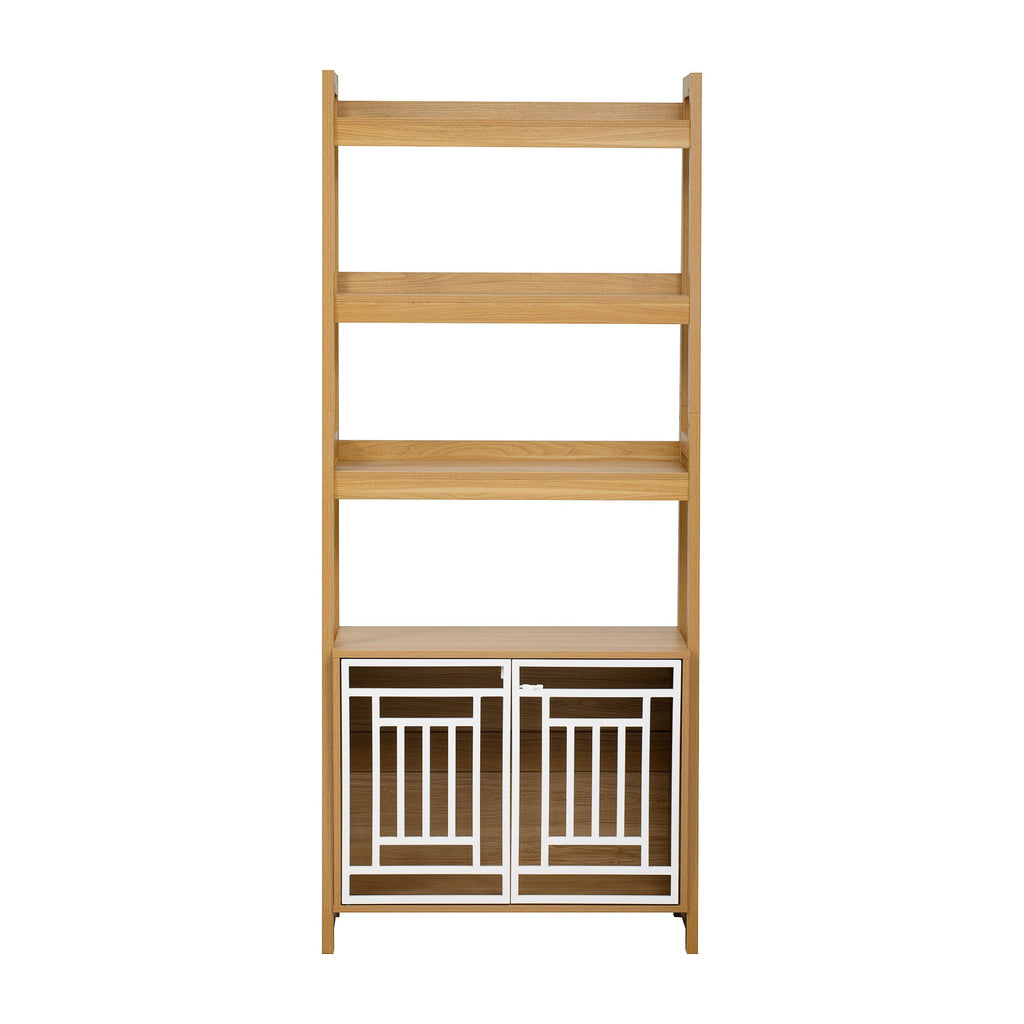 Modern Furniture Style 2 In 1 Pet Friendly Dog Crate Ladder Bookcase - Ancient Oak