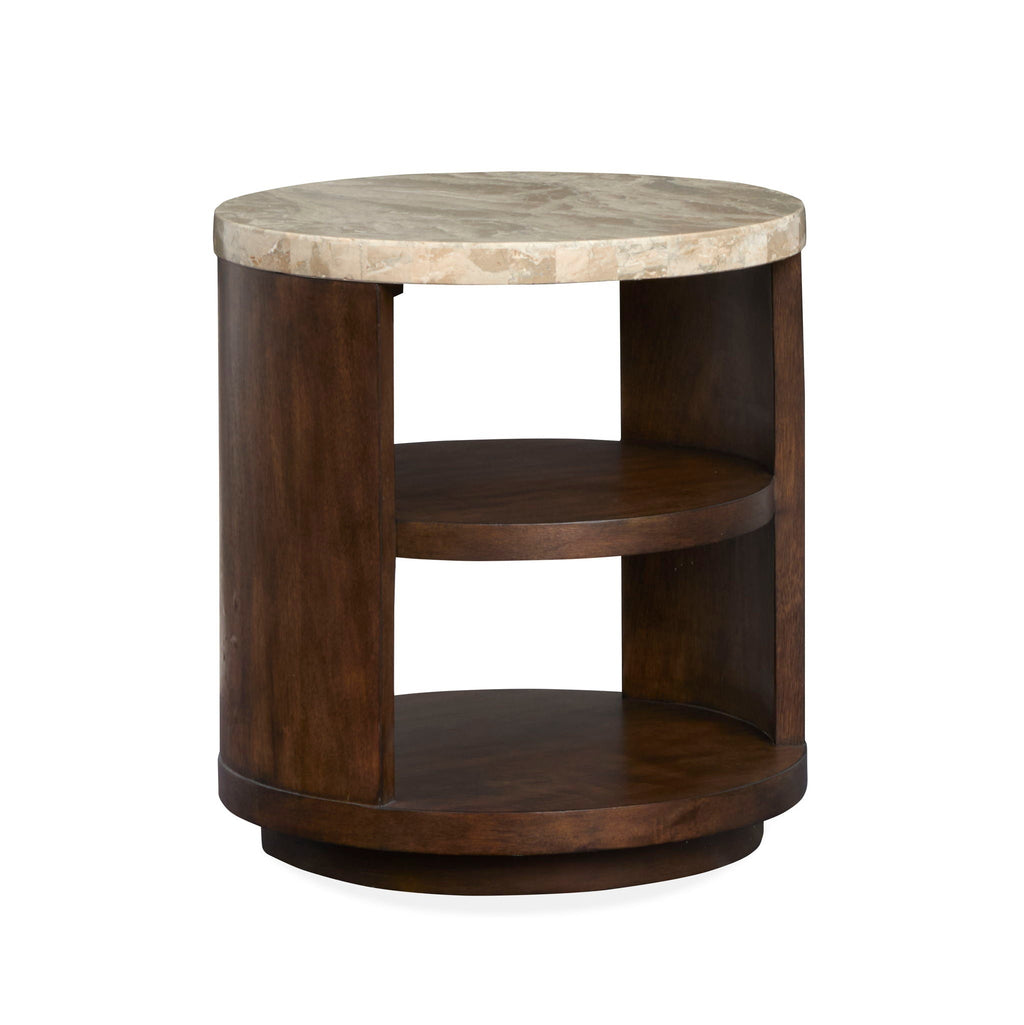 McPherson - Round End Table - Burnt Umber
