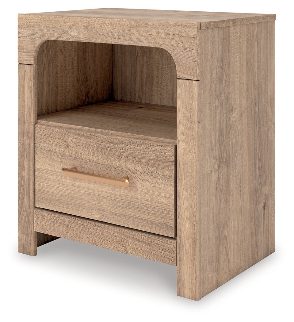 Kinlanni - One Drawer Night Stand - Tan