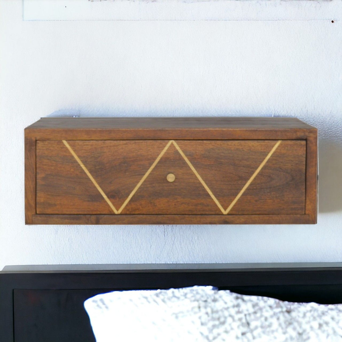 Floating Bedside Table - Chestnut