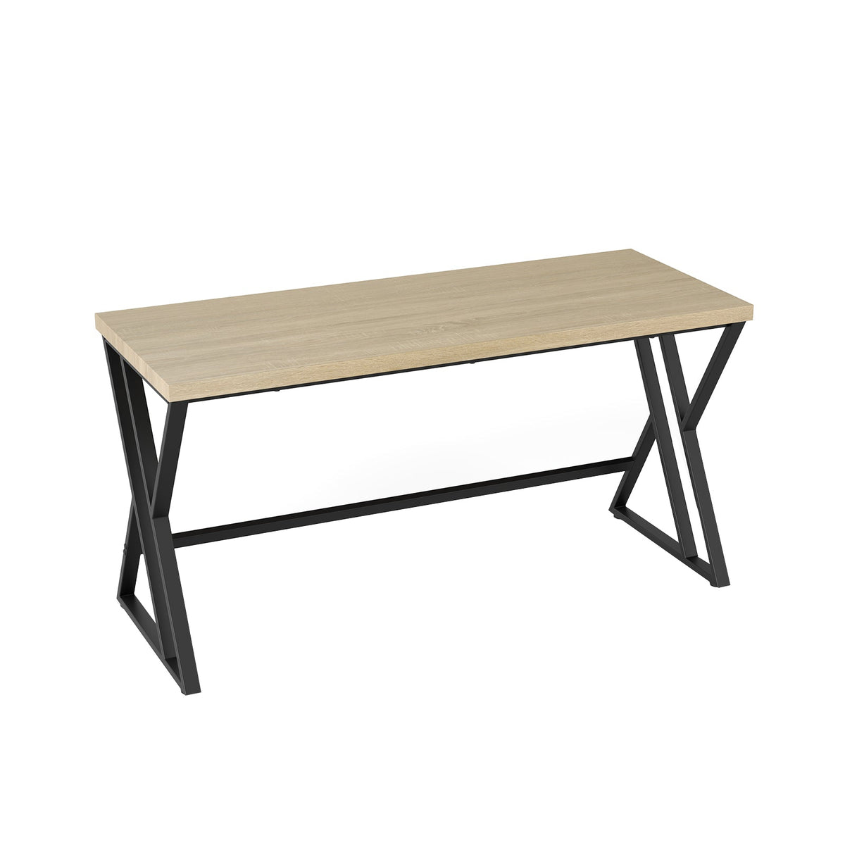 59 Inch Computer Desk with Heavy-duty Metal Frame and Crossbar-Gray