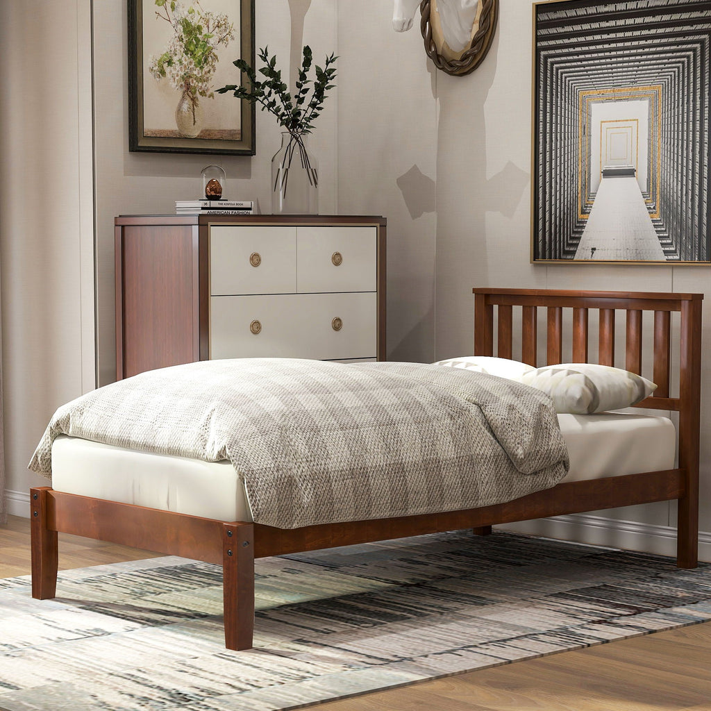 Platform Bed With Headboard, Footboard, Slat Support