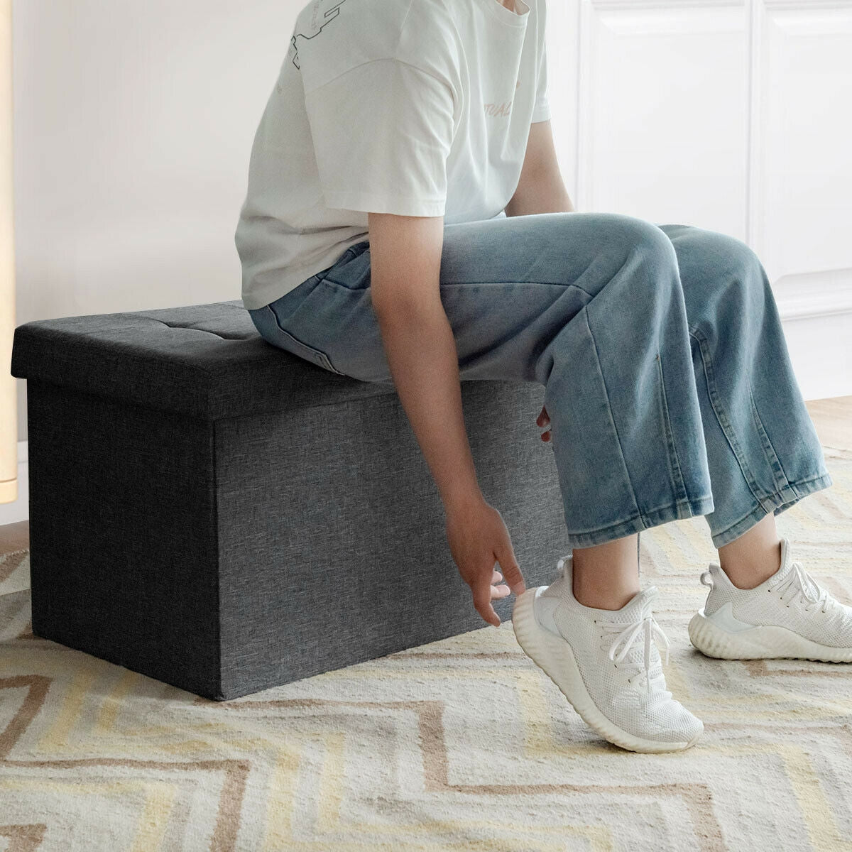 31.5 Inch Fabric Foldable Storage with Removable Storage Bin