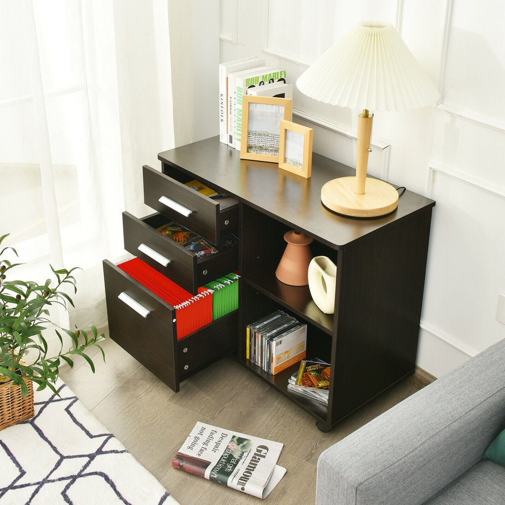 3-Drawer Mobile Lateral File Cabinet Printer Stand