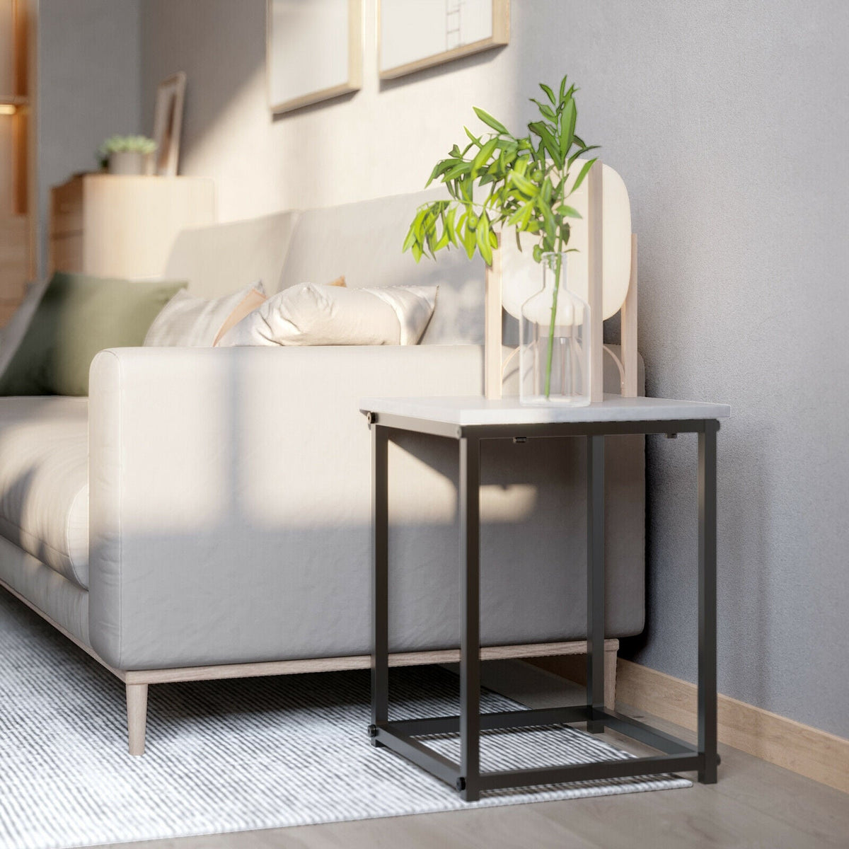 3-Piece Modern Faux Marble Coffee Table Set for Living Room