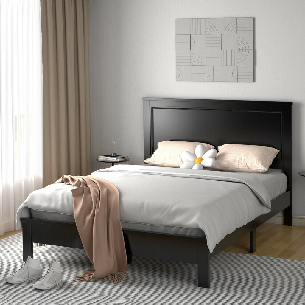 Full Size Platform Slat Bed Frame with High Headboard