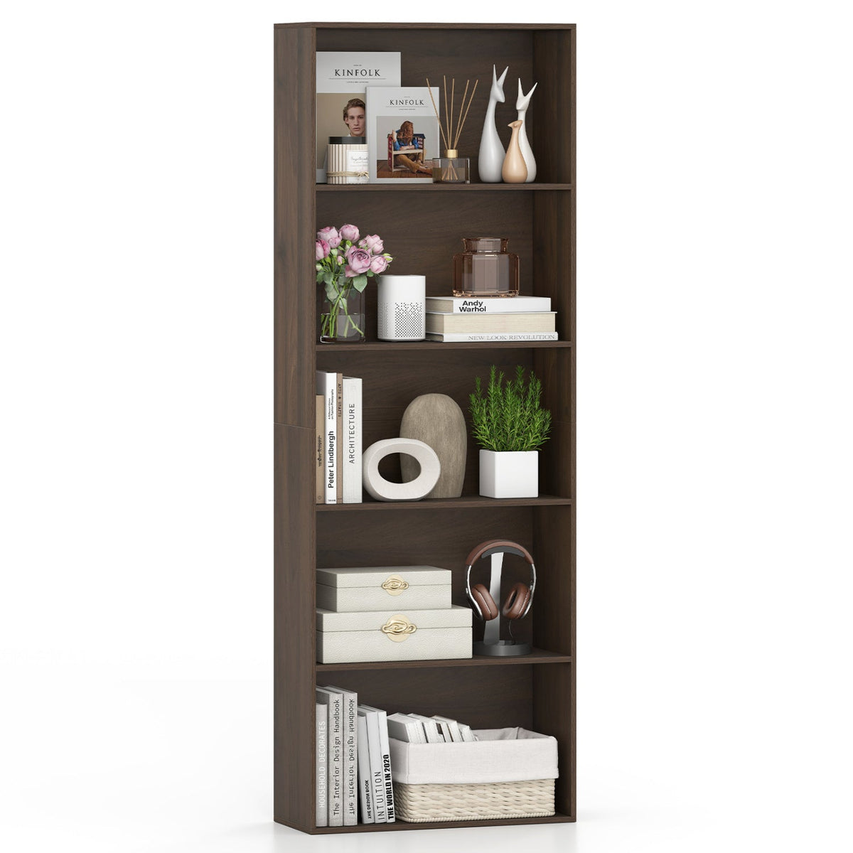5-Tier Bookshelf Open Display Storage Organizer