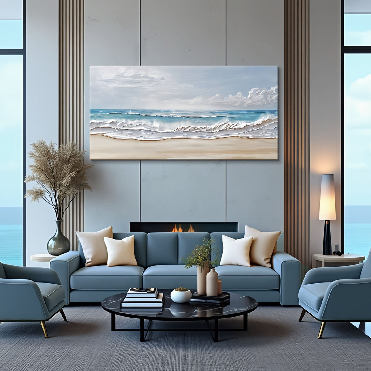 Serene Ocean Wave Coastal Wall Art VII
