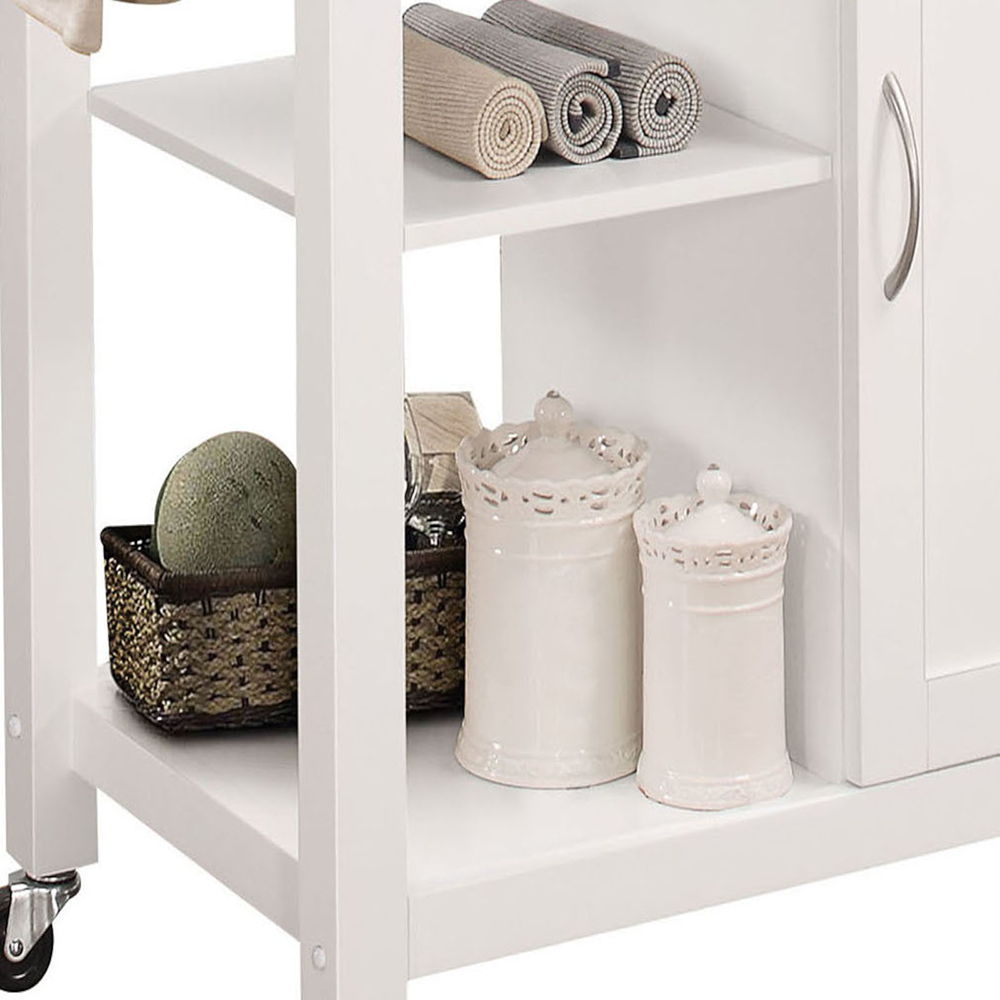 Ottawa - Kitchen Cart - Black Wooden Top & White