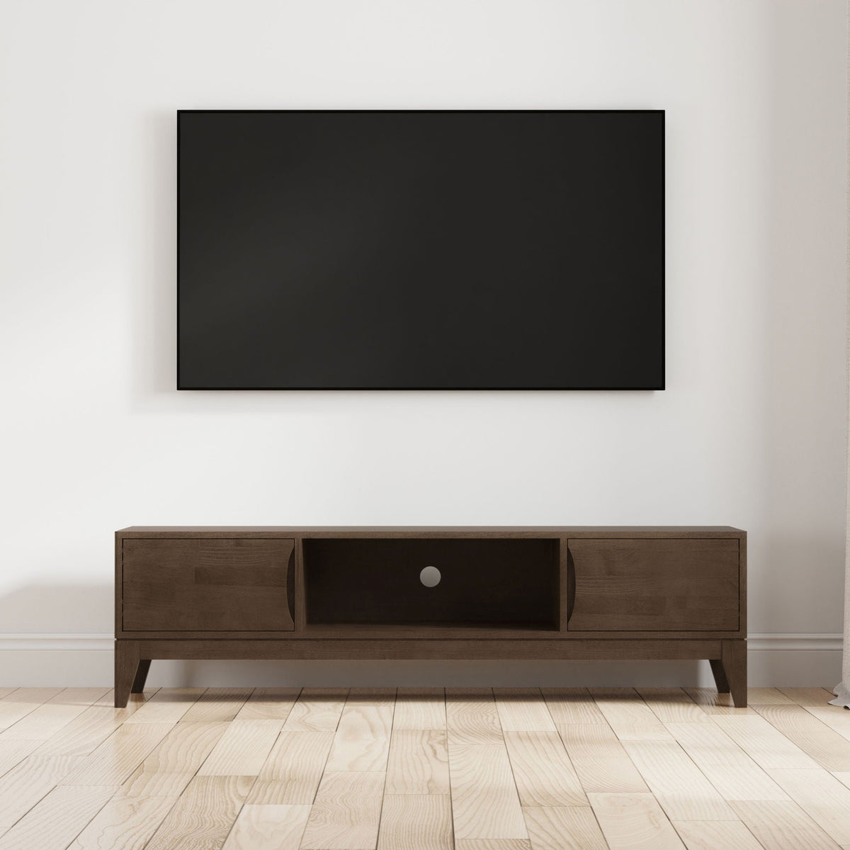 Harper - Low TV Media Stand - Walnut Brown