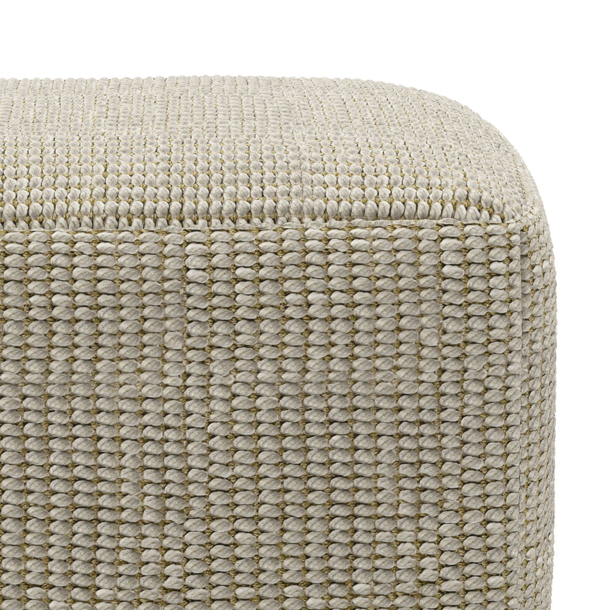 Zelma - Square Woven Outdoor / Indoor Pouf - Silver