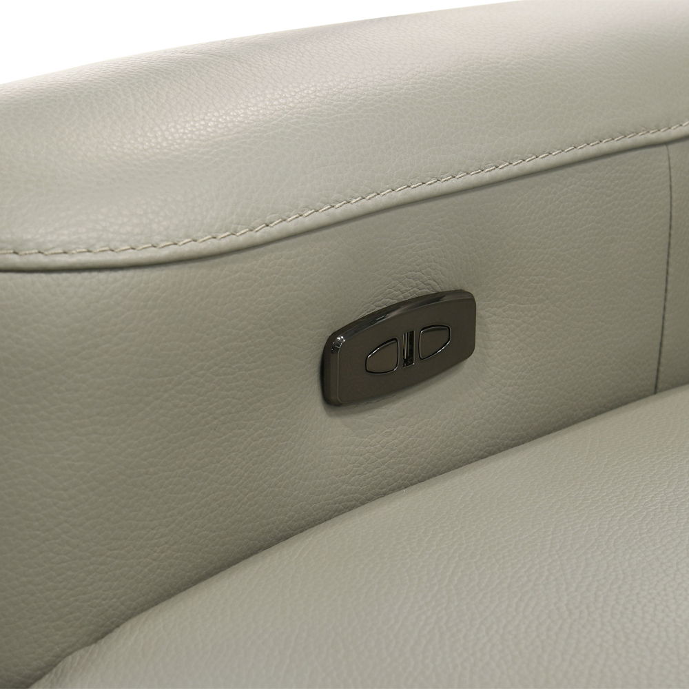 Jayke - Power Motion Sectional Sofa - Light Gray Top Grain Leather Match